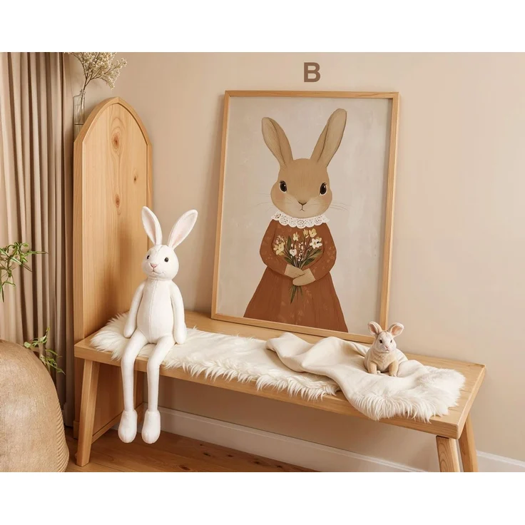 JUSTGOODMOOD Poster süße Hasen Kinderzimmer Geschenkidee für Kinder Babyzimmer Deko Modern, F (1 St) – Bild 4