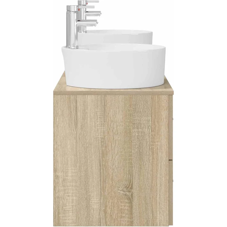vidaXL Wandmontiertes Badezimmerschrank-Set 3 stk. Sonoma-Eiche 3405869 – Bild 6