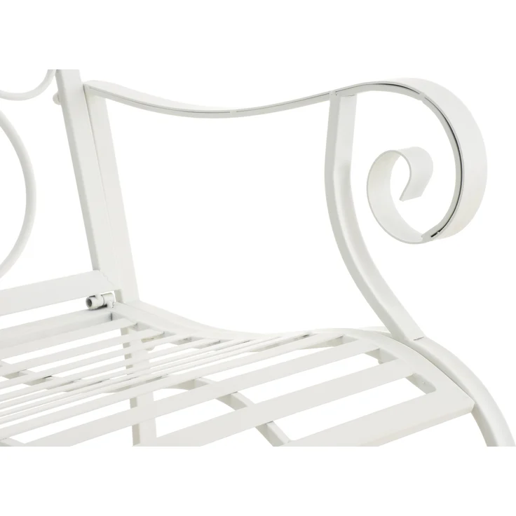 2er Set Gartenstühle AUSTIN - Metall Weiß 62x53x94 cm | Gartenstuhl Metall Terrassenstuhl Antik Verzierung Stühle Garten Balkon – Bild 5