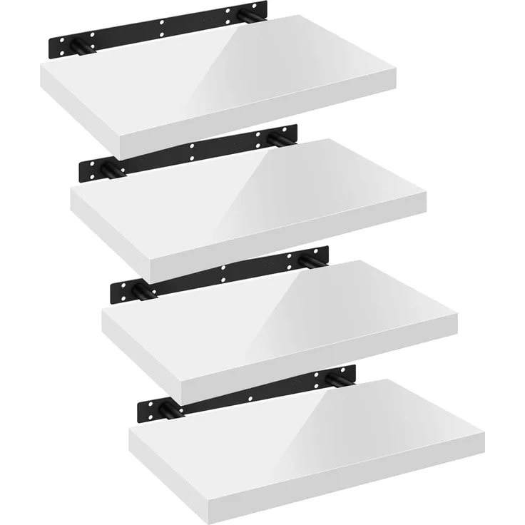 Woltu Wandregal, 4-tlg, Wandboard freischwebend Schweberegal Holz Board