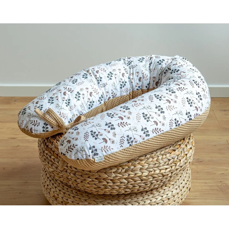 Loolay Seitenschläferkissen WAFFELPIQUE Blumen Schwangerschaftskissen Schlafen Kissen Stillkissen, M/ L oder L/ XL KISSEN + Bezug / 6 MUSTER Auswahl: Waffelstoff Waffelpique/ Türkis BLUMENWIESE Braun, Blau, Rosa, Gelb, Weiß, 170 o. 190 cm Kissen. PREMI... – Bild 1