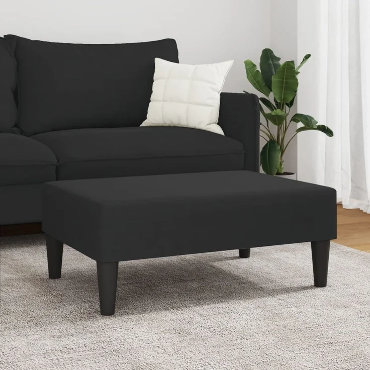 vidaXL Fußhocker Schwarz 77x55x31 cm Samt 379560 – Bild 3