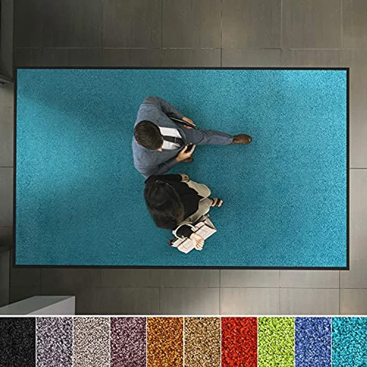 etm® Schmutzfangmatte - Fußmatte in vielen Größen - Türmatte Fußabstreifer für Haustür innen und außen (Türkis, 60x90 cm) – Bild 2