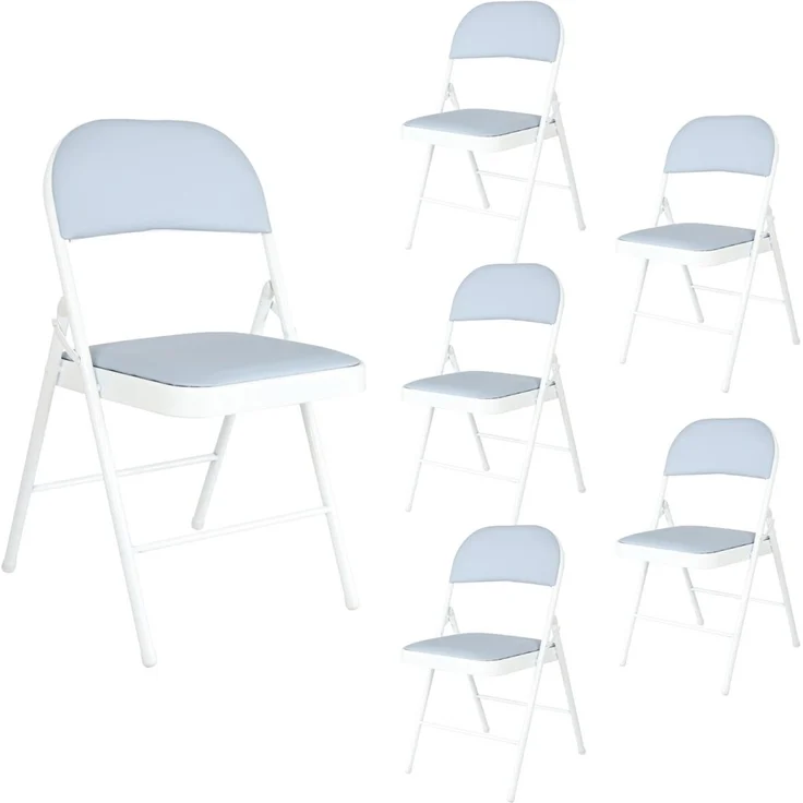 HTI-Living Gestell Weiß 6er-Set Klappstuhl Kunstleder – Bild 1