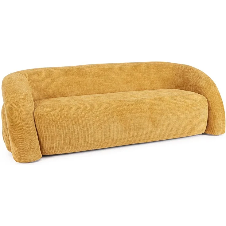 Sofa Clemence aus Stoff, modern gepolstert, Senf Gelb, 2-3 Sitzplätze, Bizzotto – Bild 1