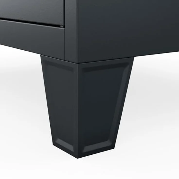 Jan Nowak Spind Metall Schliessfachschrank 4 Fächer Metallschrank abschliessbar 172 x 56 x 45 cm Sozialschrank mit Belueftung Kleiderstange Personalspind – Bild 4