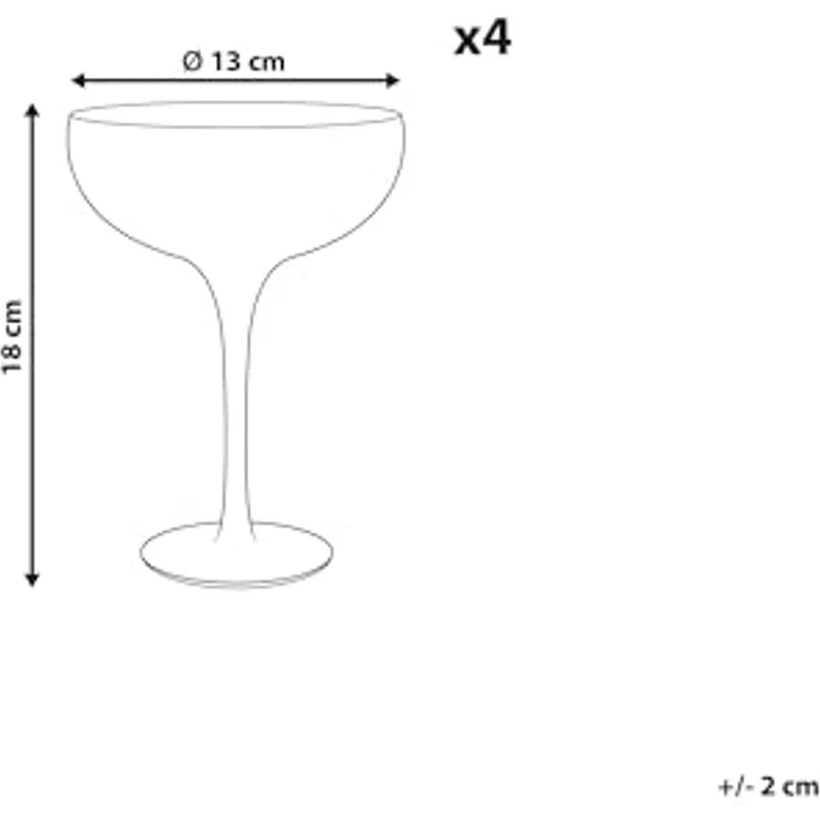 Champagnerschalen im 4er Set TOPAZ 450 ml Transparent – Bild 3