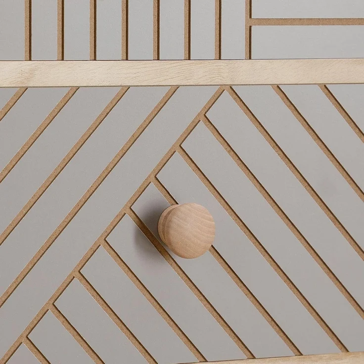 IDIMEX Nachttisch PELO, Nachttisch Nachtkommode Nachtkasten 2 Schubladen mit Ziernuten Paulown – Bild 8