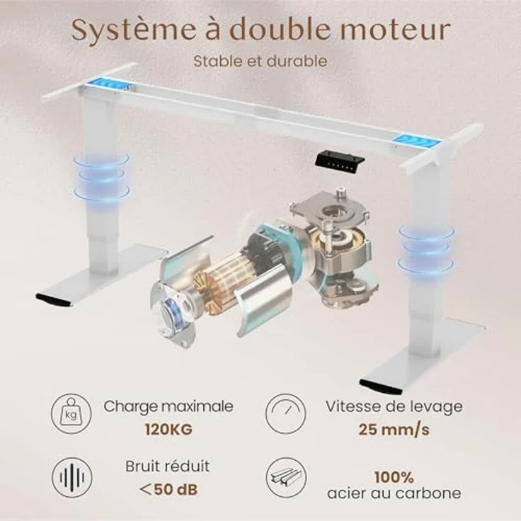 FLEXISPOT Höhenverstellbarer Schreibtisch Basic Plus 160x70 cm-Tischgestell höhenverstellbar elektrisch mit 2 MOTOREN,Memory-Handsteuerung-Sitz-Stehpult (Weiß) – Bild 6