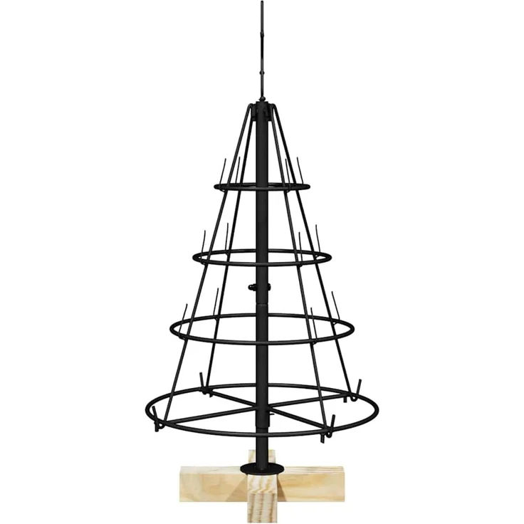 vidaXL Metall-Weihnachtsbaum mit Ständer KUOPIO 60 cm Stahl Schwarz 42019157 – Bild 6