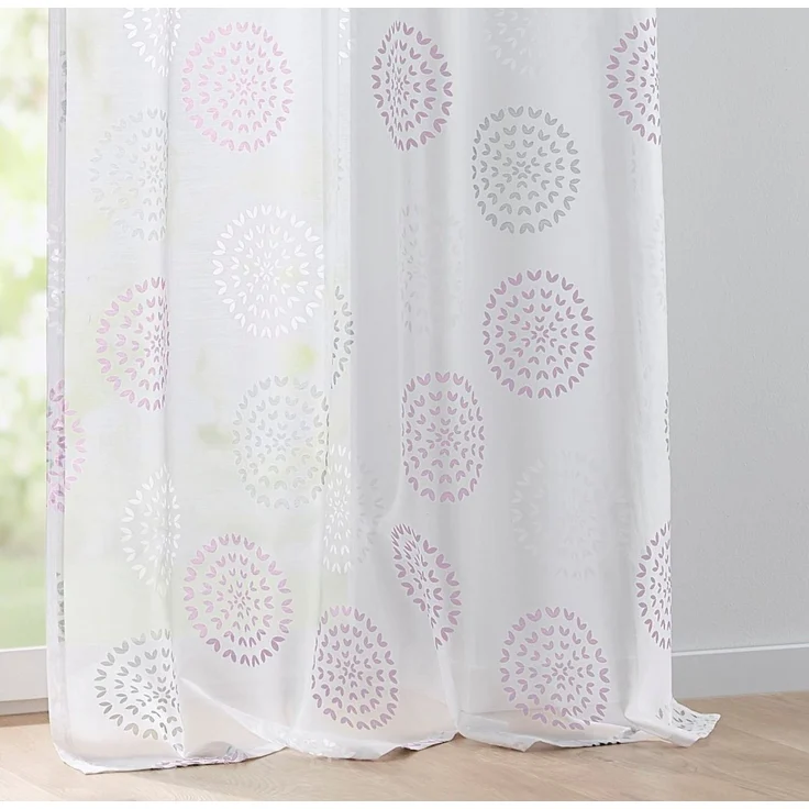 Kutti Vorhang Bella (1 St), Ösen, halbtransparent, Gardine, halbtransparent, Ausbrenner, bedruckt, Baumwolle-Polyester – Bild 3