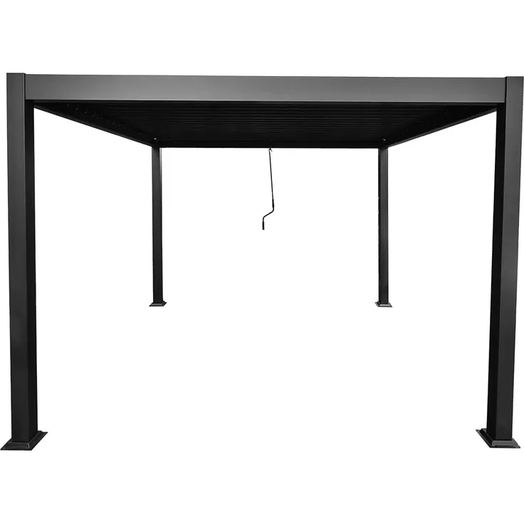 Vente-unique - AMALFI Terrassenüberdachung Metall Grau - B 300 cm x H 220 cm x L 300 cm – Bild 4