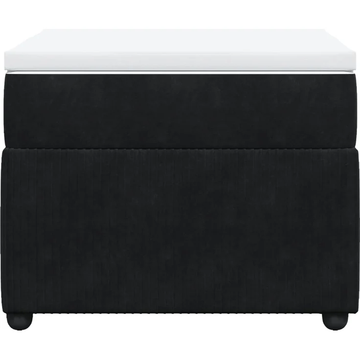 vidaXL Boxspringbett mit Matratze Schwarz 80x200 cm Samt 3285604 – Bild 4