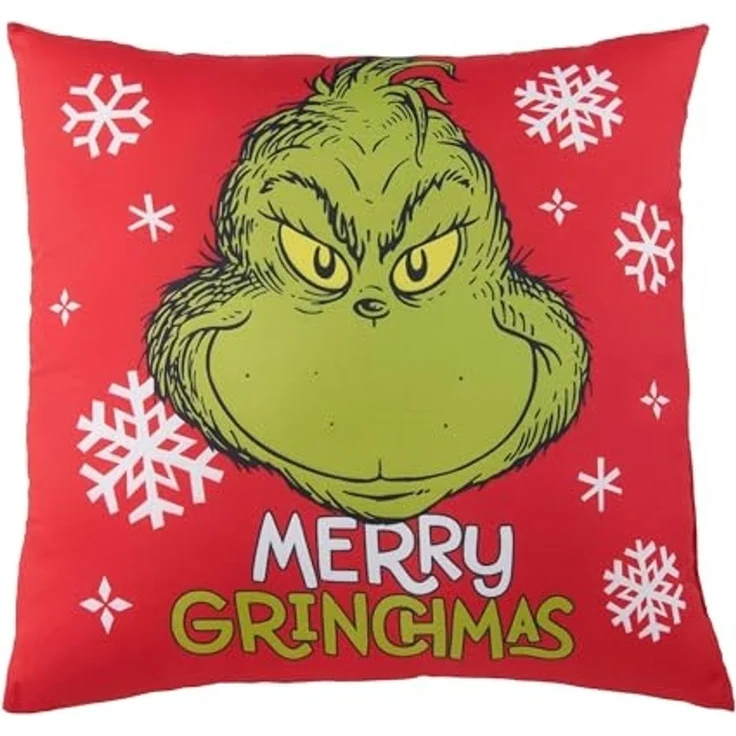 United Labels® Dekokissen The Grinch Kissen - Merry Grinchmas Plüsch Zierkissen 40 x 40 cm – Bild 1