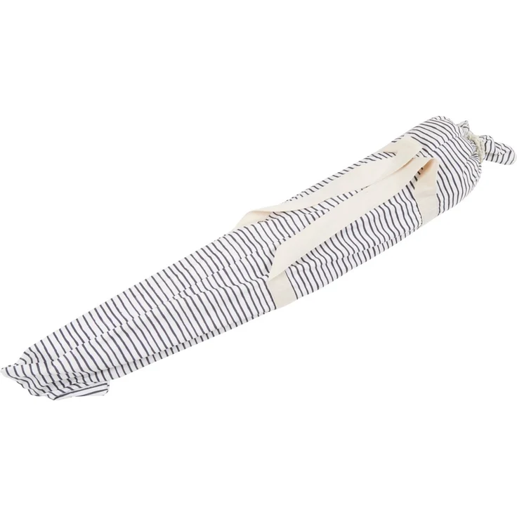 Sonnenschirm Gatsby von Brafab aus Polycotton und Buche, rund, klappbar, grau-weiß, Ø 185 cm – Bild 2