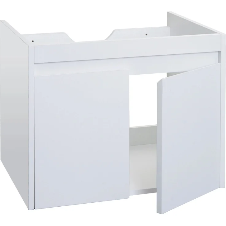 MCW Waschbeckenunterschrank L86 Weiß, mit 2 Türen, Soft-Close-System und Siphon-Aussparung, 48x59x45,5 cm