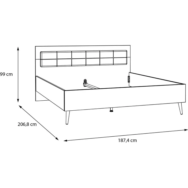 Bett Winston / Whenua, Holzwerkstoff, Grün, Holzfarben, 187 x 99 x 207 cm – Bild 3