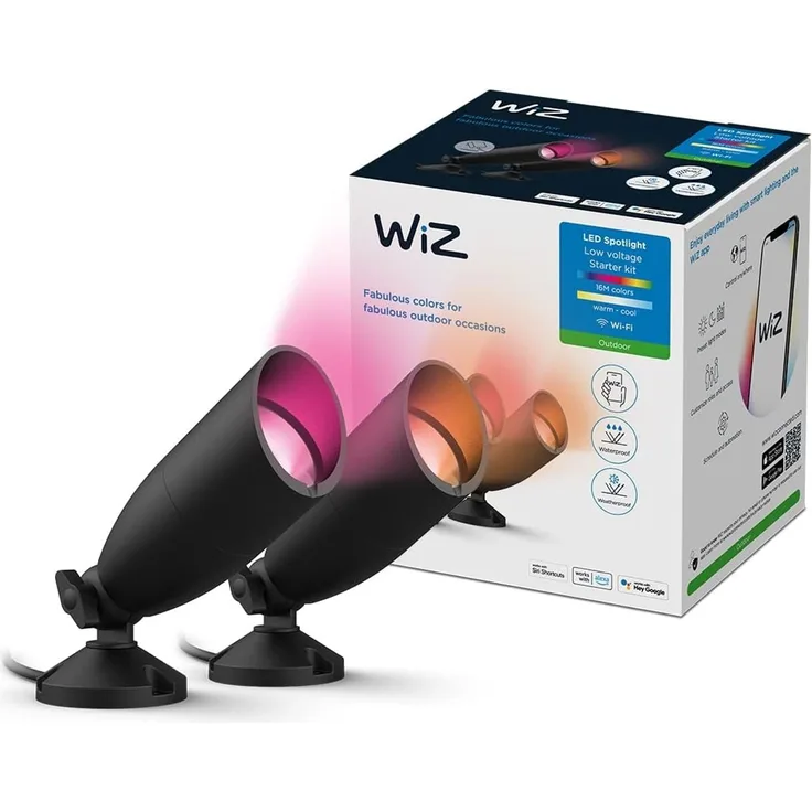 WiZ Outdoor Ground Spot Starter 2erSet White&Color 450lm sw