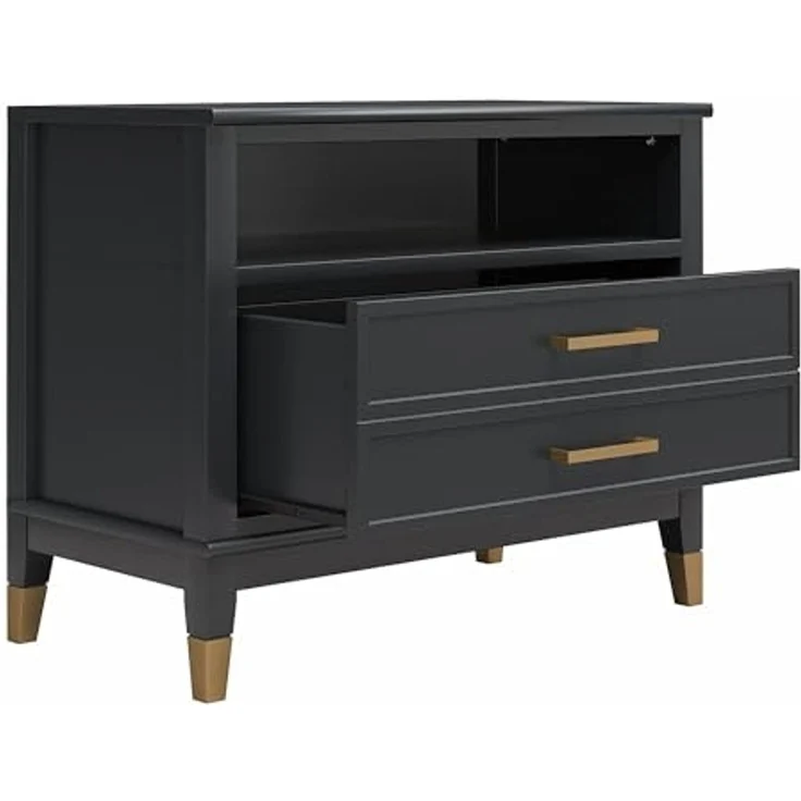 loft24 Nachtschrank Westerleigh Beistelltisch, Nachttisch, Nachtkonsole mit Schublade, MDF – Bild 5