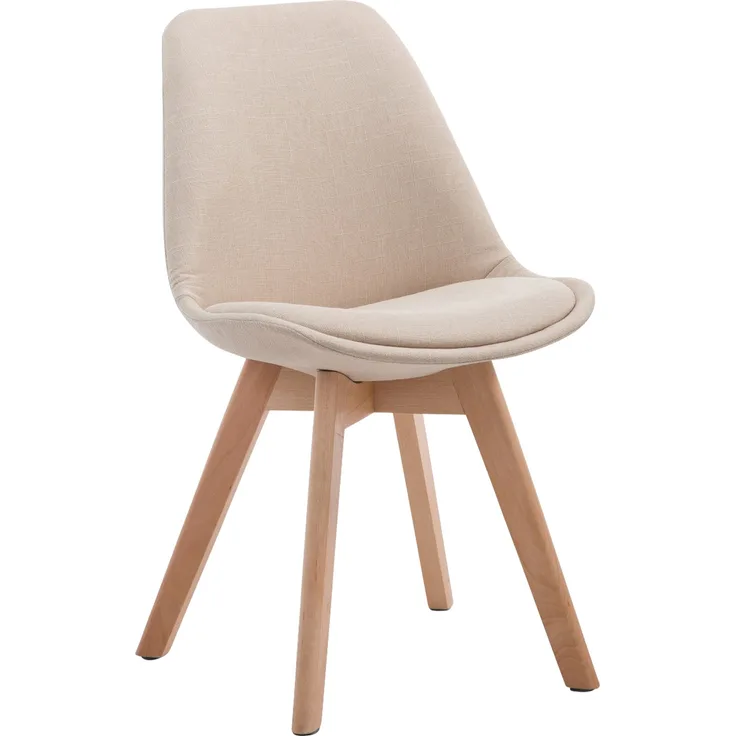 Besucherstuhl LAGOS - Stoff Creme 48x55x84 cm Hellbraun | Besucherstühle Konferenzstuhl Wartezimmerstuhl Bürostühle Bürostuhl Konferenzraum