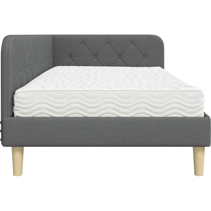 vidaXL Eckbettgestell Dunkelgrau 100 x 200 cm Stoff 3394126 – Bild 7