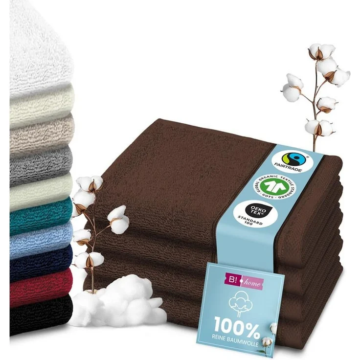 4er Set Duschtücher Plain braun 70x140 - Größe: 70x140, Farbe: Braun