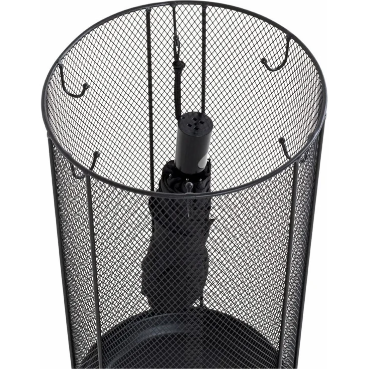Haku Schirmständer aus Metall in Schwarz, zylindrische Form, Kapazität für ca. 4-5 Schirme, belastbar bis 15 kg, Ø 26 cm, H 48 cm – Bild 3