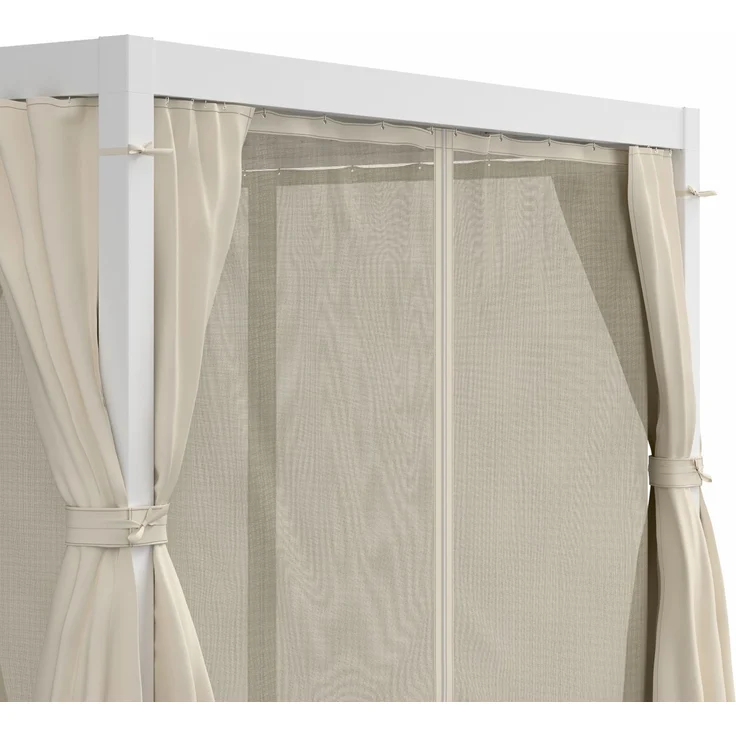 Blumfeldt Pergola 3x4 m - Verstellbares Lamellendach, Wasserdicht & Winterfest, Inkl. Vorhänge & Moskitonetze, UV-Schutz, Aluminium-Rahmen, Weiß – Bild 6