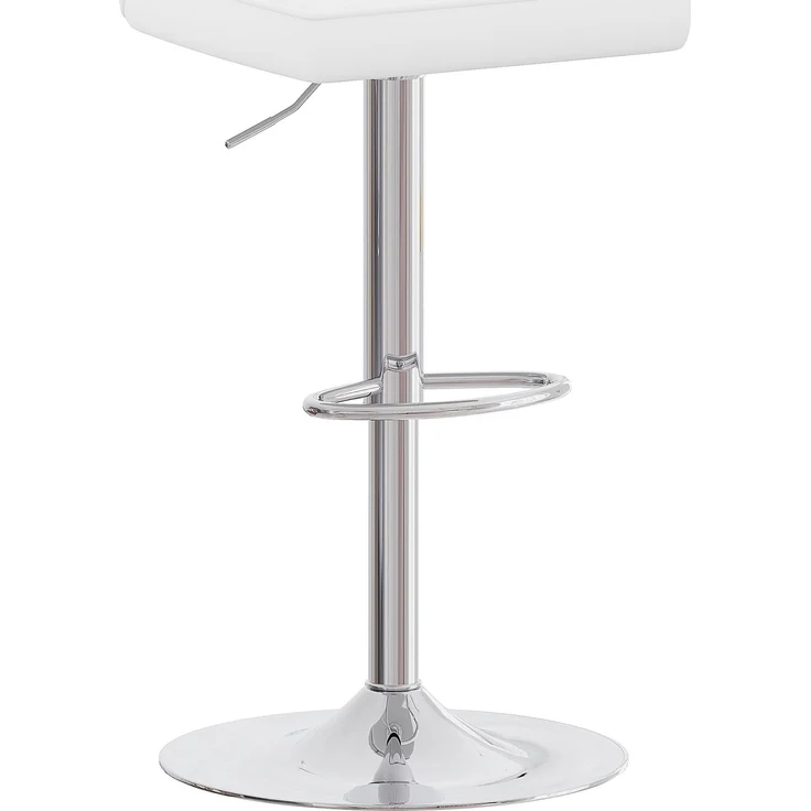 Höhenverstellbarer Barhocker im 2er-Set, 360° drehbar. Luxuriöser Barhocker im Silber-Weiß-Design aus wasserabweisendem PU-Leder, geeignet für Kücheninseln. Verschiedene Farben erhältlich.--Weiß+Silber--37x44x44.5cm--YOUDENOVA – Bild 6