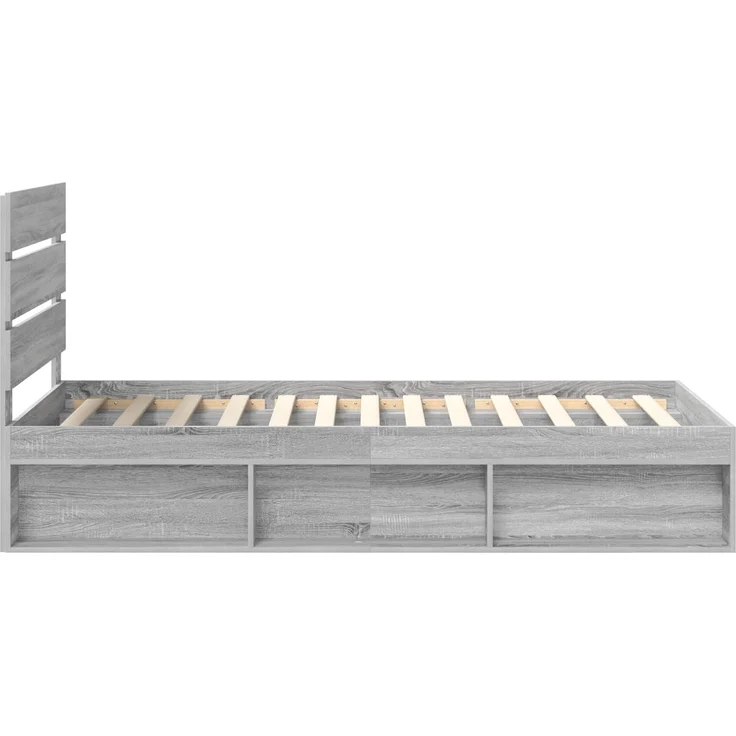 vidaXL Bettrahmen Graues Sonoma 100 x 200 cm Massives Kiefernholz 3411781 – Bild 7