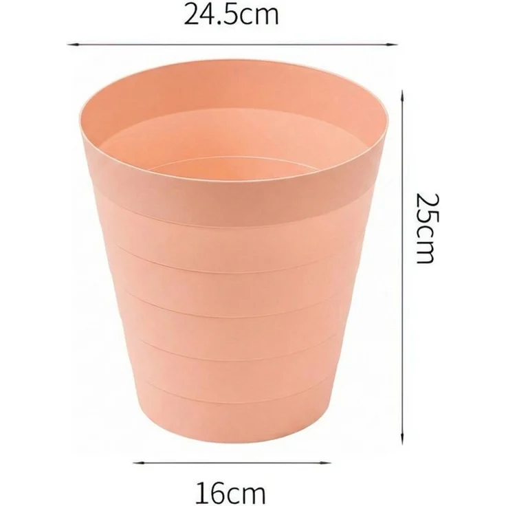 Sinoba Papierkorb moderner Mülleimer Papiereimer 6105 rund, Abfalleimer für Büro Kinderzimmer aus Kunststoff 9 Liter Höhe 25 cm, Apricot – Bild 3