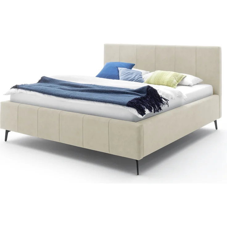 Polsterbett >Lizzano mit BK< Liegefläche 160x200cm, beige, Stellmaß: 178x115x219cm (BxHxT) – Bild 3