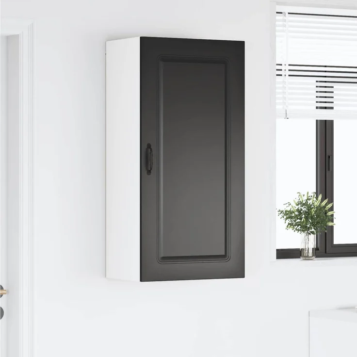 Hängeschrank, Küchenschrank Schwarz 50 x 31 x 100 cm Holzwerkstoff – Bild 4