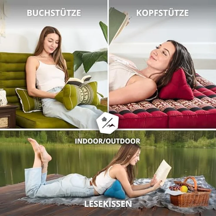 livasia Nackenstützkissen Knochenkissen, vegan und handgefertigt, Ø 15x32cm, Kapok – Bild 4