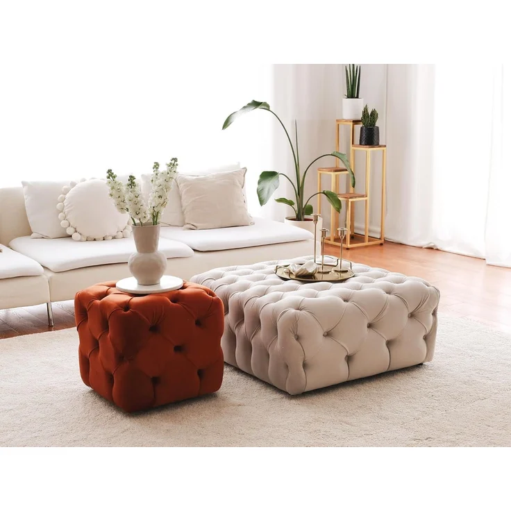 Atelier Del Sofa Cinnamon Pouffe, 48 x 48 x 48 cm | 100% Wooden Frame, Babyface Fabric | Stylish & Versatile Seating for Modern Living Rooms & Bedrooms – Bild 6