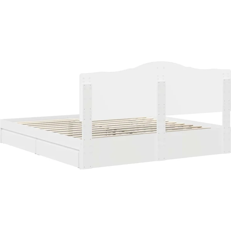 vidaXL Aufbewahrungsbett mit Kopfteil Weiß 180 x 200 cm Holzwerkstoff 3413478 – Bild 9