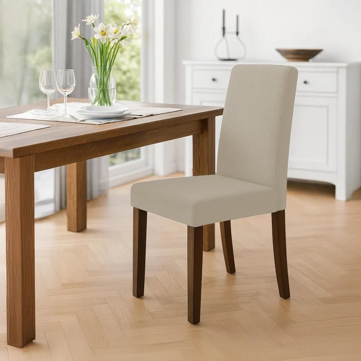 CLP Esszimmerstuhl Ina Cordbezug gepolstert mit Rückenlehne und Holzbeinen,hellbraun antik-dunkel – Bild 3