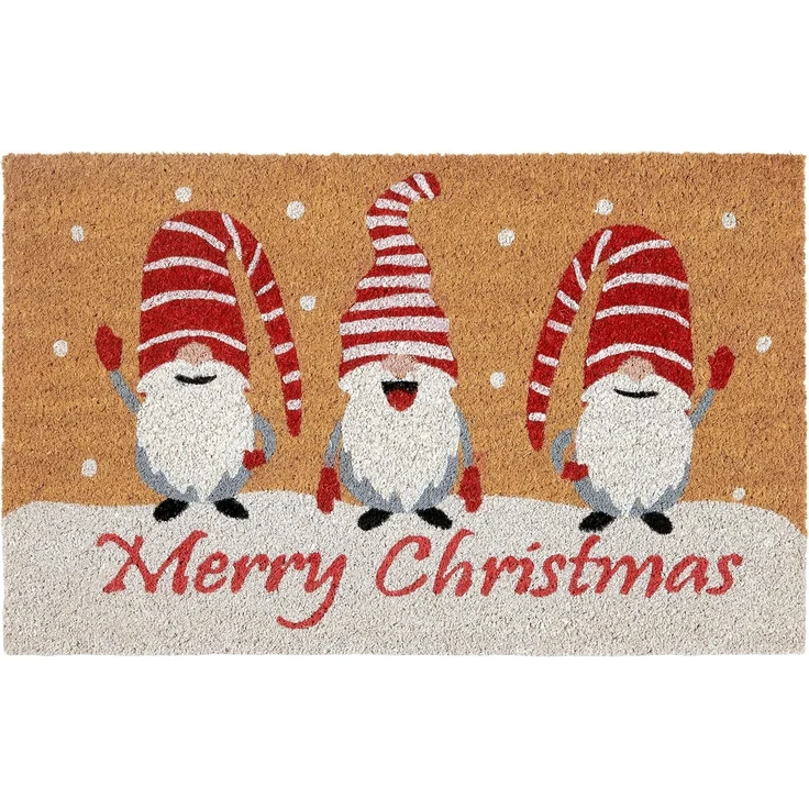 HANSE Home Fußmatte Kokos Gnomes Merry Christmas, Türmatte, rechteckig, Höhe: 15 mm, Schmutzfangmatte, Rutschfest, Outdoor, Weihnachten, Kokosmatte, Zwerg – Bild 2