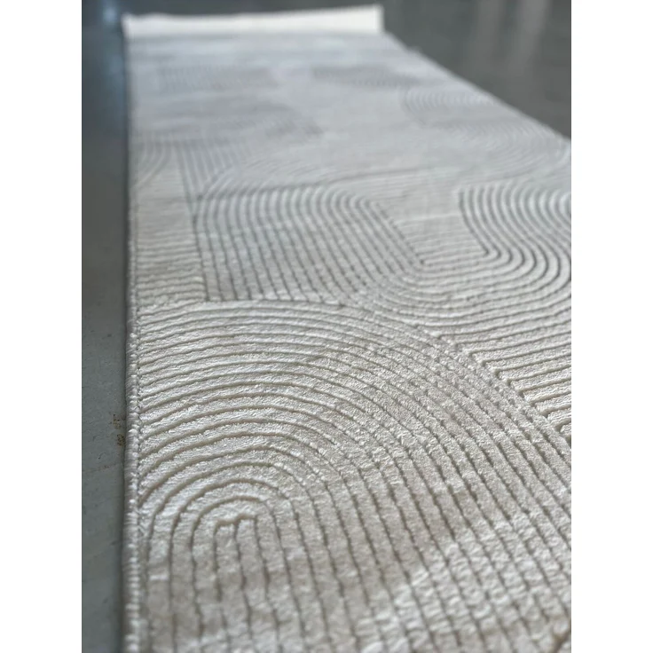 Rutschfester Creme-Läufer 80 x 600 cm Polyester Beige 88686941 [en. casa] – Bild 1