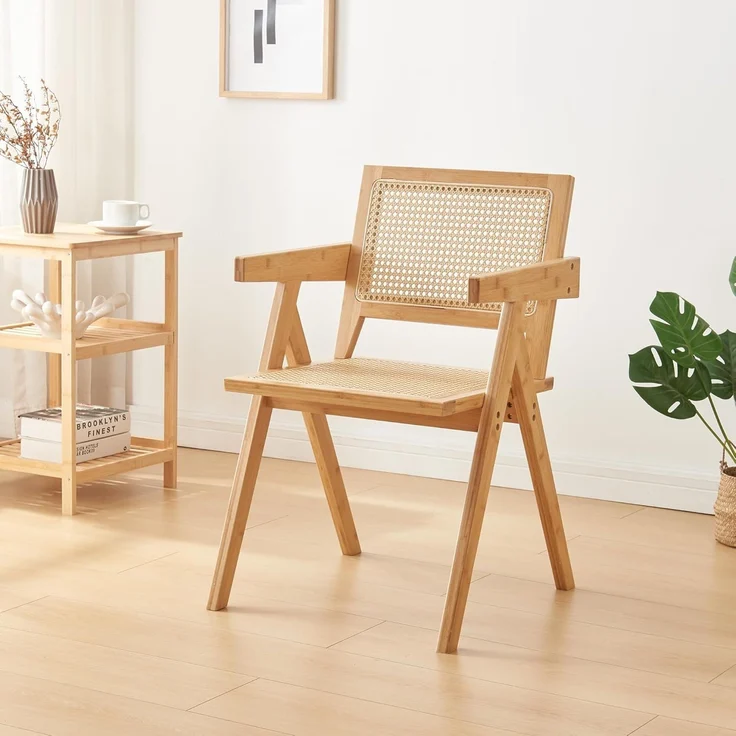 Esszimmerstuhl Asikkala 79x50x50cm Bambus/Rattanoptik [en. casa] – Bild 3