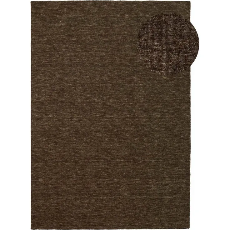 TaraCarpet Wollteppich TaraCarpet Vanessa Wool strapazierfähiger Schurwollteppich Handarbeit, rechteckig, Höhe: 14 mm, Wollteppich Vanessa braun Wohnzimmer Schlafzimmer Flur ca 130x190