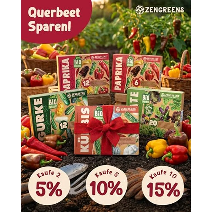 ZenGreens® - Bio Paprikasamen im 6er Set - 6 Paprika Samen für den einfachen Anbau im Garten, Balkon oder Hochbeet - Pflanzensamen - Saatgut – Bild 10