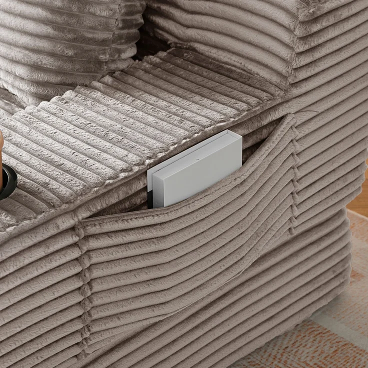 ZUBALIYA Sofa mit LED - Beleuchtung, mit Stauraum, mit Cordbezug, mit breiten Armlehnen, ohne aufwendige Montage – Bild 15