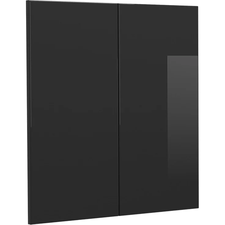 Küchenfront R-Line Schwarz Hochglanz 59.2x59 cm Möbelfront für den Hängeschrank Vicco – Bild 1