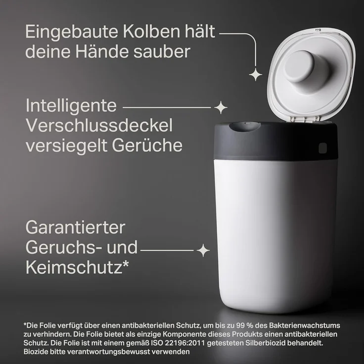 Tommee Tippee Twist and Click Advanced Windeleimer mit 2 Nachfüllkassetten, garantierter Geruchs- und Keimschutz, großes Fassungsvermögen (Verpackung kann variieren) – Bild 5