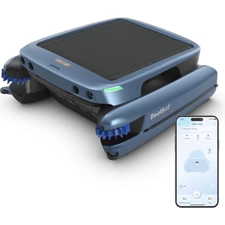Beatbot iSkim Ultra solarbetriebener Roboter-Poolskimmer, Dual-Ladeoptionen, Wasserklärung, App-Steuerung, Ice Blue – Bild 1