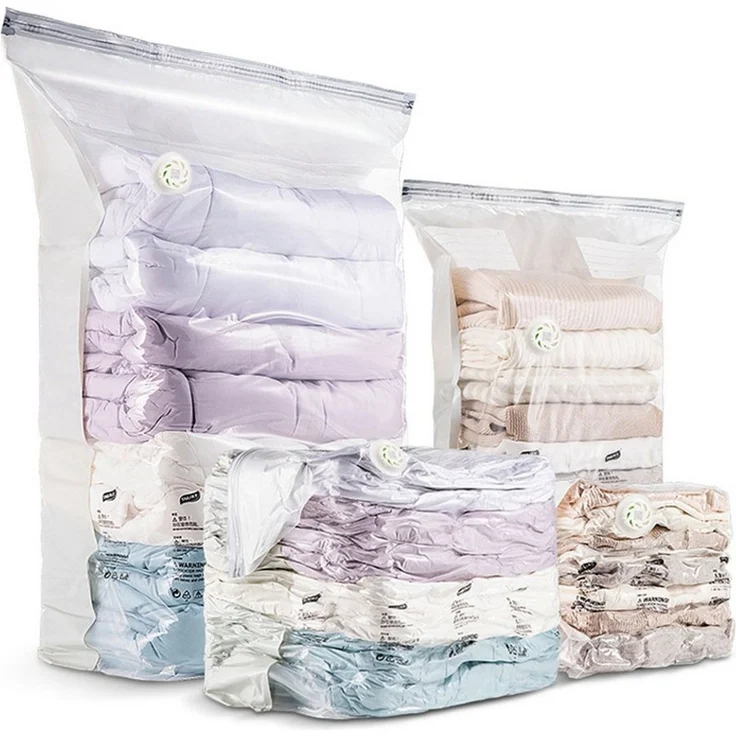 Mutig Aufbewahrungstasche 4 Pack Würfel Vakuumbeutel, (Max: 80 x 100 x 32 cm),Schrankorganisation (für Bettdecken, Decken, Bettwäsche,Platz sparen vakuum kleiderbeutel, 4-tlg, 4 Pack Extra große vakuumbeutel Kompatibel mit Staubsauger), Wiederverwendbar un... – Bild 4