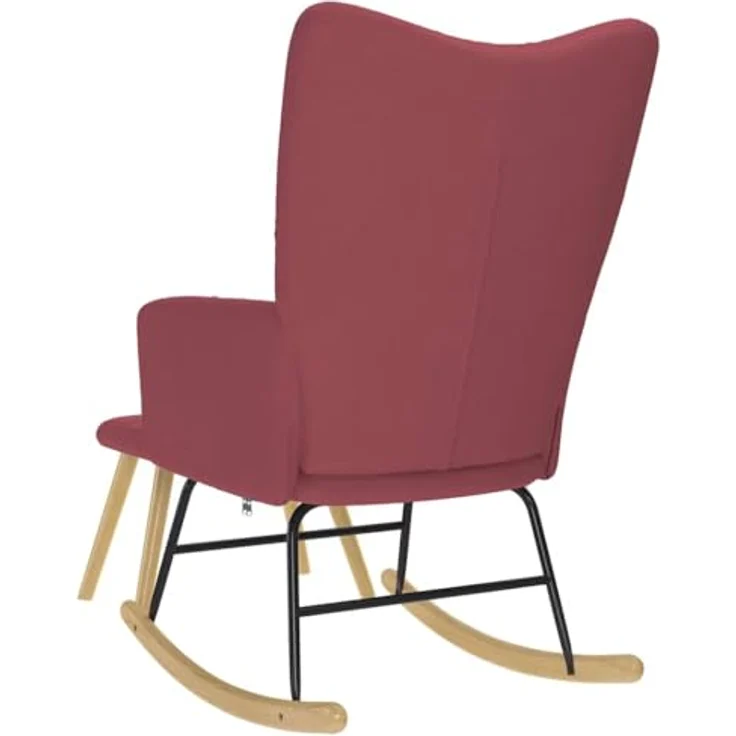 vidaXL Schaukelstuhl mit Fußhocker Weinrot Stoff 4016803 – Bild 8