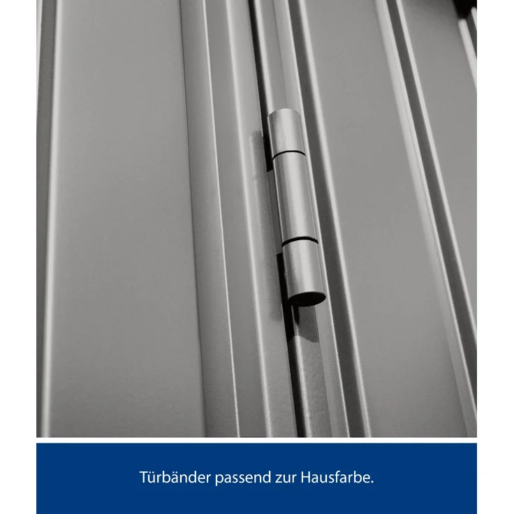 Hörmann Metall-Gerätehaus Berry Classic mit Pultdach Typ 1, 248 x 153 cm, graualuminium, 3,8 m²,2-flüglige Tür – Bild 4