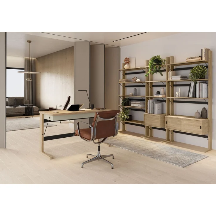 Selsey 'Ollie' Standregal mit 5 Fächern, Eichenholzoptik, 93 x 88 x 35 cm – Bild 3
